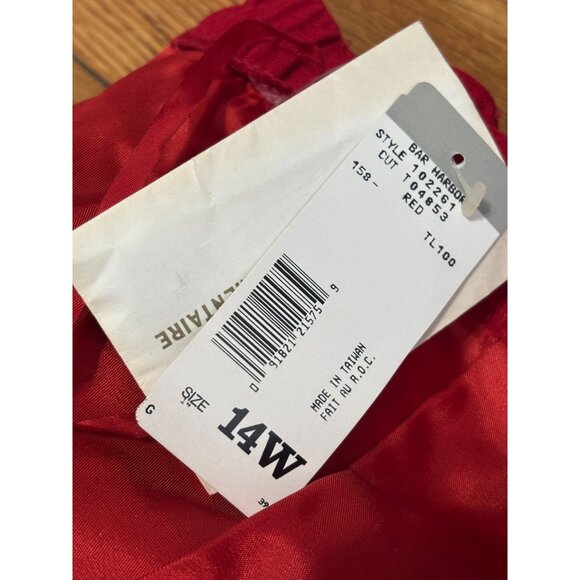 Jones New York Womens Skirt Plus Sz 14W Red Knee Length Career Lined Pleated NWT - Picture 7 of 7